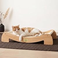 Mookie’s Kratzbrett für Katzen XL 67x42 cm – 2-in-1 Katzenliege & Kratzsofa aus Massivholz – Natursisal Kratzfläche – für Katzen jeder Größe