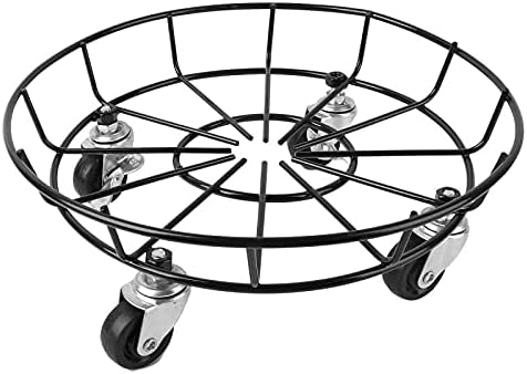 1 pc Planter Holder with Wheels Movable Heavy Duty Iron Rolling Tray Plant Caddy Flower Pot Stand for Garden Patio