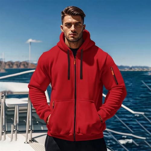 Hoodies for Men Full Zip Mens Hoodies Fleece Casual Drawstring Long Sleeve Sweatshirts Sports Hooded Jacket4
