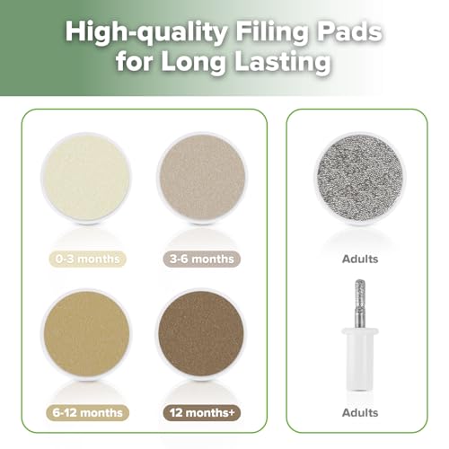 image for haakaa Baby Nail Care Electric Baby Nail File Kit with LED Light, Baby