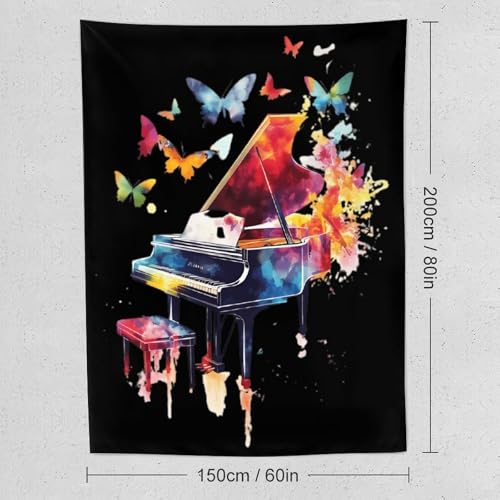 Tapiz vertical de piano y mariposas de alta calidad para decoración de fiestas 2