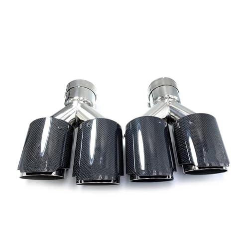 Silenciador de escape doble de carbono brillante para sustituir colas de serie oxidadas