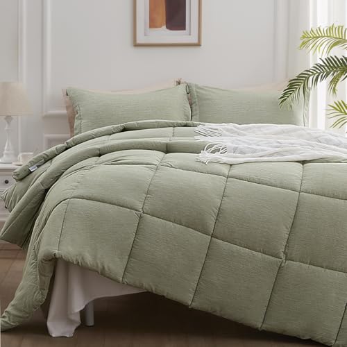 King Size Comforter Set with Sheets,Green Bed in a Bag King Bedding Sets by NexHome - Used condition - Image 2