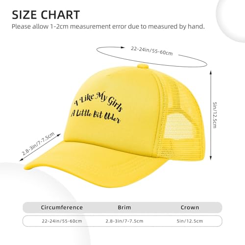 I Like My Girls A Little Bit Older Mesh Hat Funny Gag Trucker Hat for Women Girls Men Baseball Cap4