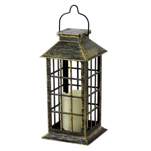 Faroles solares de vela, farol de vela parpadeante vintage, decorativo, impermeable, LED para exteriores, jardín, farol solar, para mesa, exterior, decoración de fiesta