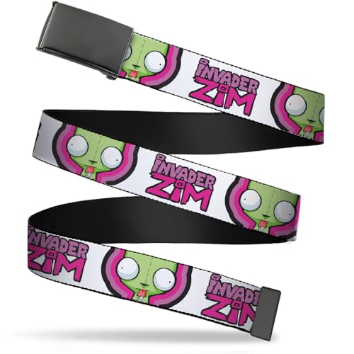 Ceinture Invader Zim Buckle-Down Nickelodeon réglable blanche et rose