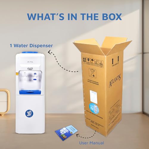 Image of ATLANTIS Blue Normal & Cold Floor Standing Water Dispenser | 2 Faucets | 3L per Hour Cooling Capacity
