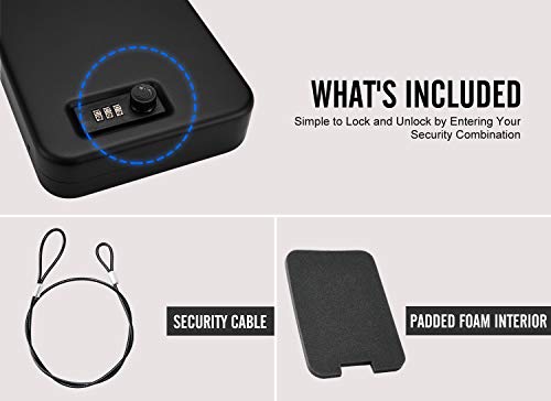 Zuwo Pistol Safe, Portable Travel Quick-Access Handgun Gun Safes For Cars, Combination Lock Box, 2 Pack #TOP2