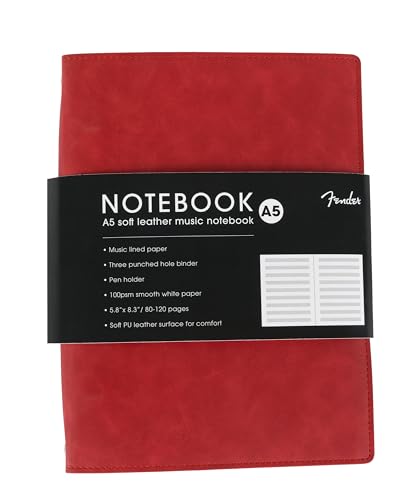 Carnet de notes de musique Fender rouge Dakota idéal pour composer en studio ou café - 3