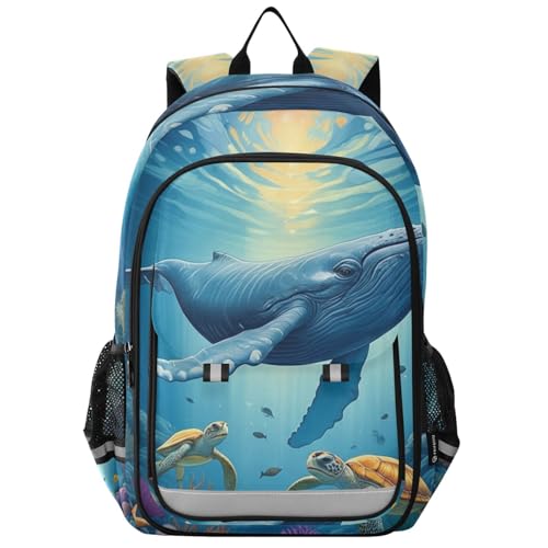Mochila azul infantil Underwater Scene con estabilidad pectoral