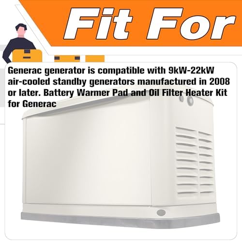 Battery Heater Pad & Oil Filter Heater Kit, Compatible with Generac- Battery Warmer Pad 7101 & Oil Heater Pad 7102,Battery and Oil Filter Heater Kit for Generac 9KW-22KW Cold Weather maintaince kit - 2