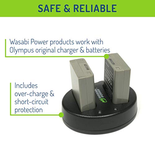 Wasabi Power Battery (2-Pack), Dual Charger For Olympus Bls-5, Bls-50, Ps-Bls5, Bls-1, Ps-Bls1, E-420, E-450, E-600, E-620, Pen E-P1, E-P2, E-P3, E-Pl1, E-Pl3, E-Pm1, Om-D E-M10 Mark Ii, Iii, Iiis, Iv #TOP3