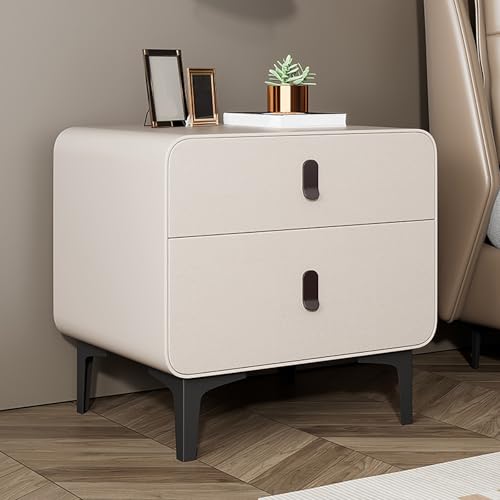 Table de chevet étroite avec étagères de rangement blanc 45 x 40 cm pour meuble d'appoint