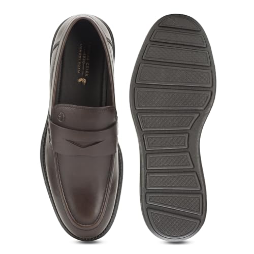 Image of Thomas Crick Sophisticated Dual-Tone Leather Loafers with Enhanced Comfort