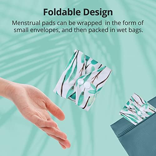 7pcs Set 1 pc Mini Wet Bag +6pcs Absorbent Reusable Sanitary Pads/Washable Cloth Menstrual Pads(Summer,M)β¦ - 4