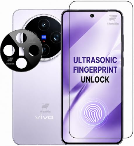 Image of WonRia 1+1 Pack - Tempered Glass for Vivo X200T 5G | FingerPrint Unlock | 3D Camera Glass Protector 9H Hardness Screen Guard Protector - (Pack of 2)