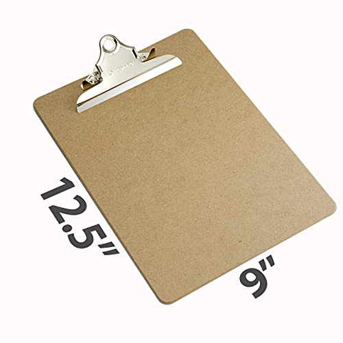 Officemate Recycled Wood Clipboards, 6 Inch Clip, 12 Pack Clipboards, Letter Size (9 x 12.5 Inches), Brown (83712) image 2