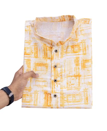 Image of FOXDX Men's Traditional Cotton Floral Printed Only Kurta
