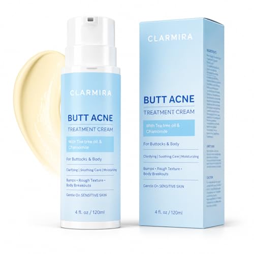 Back & Butt Acne Clearing Treatment Cream with 2% Salicylic Acid & Tea Tree Oil, 3.7 oz