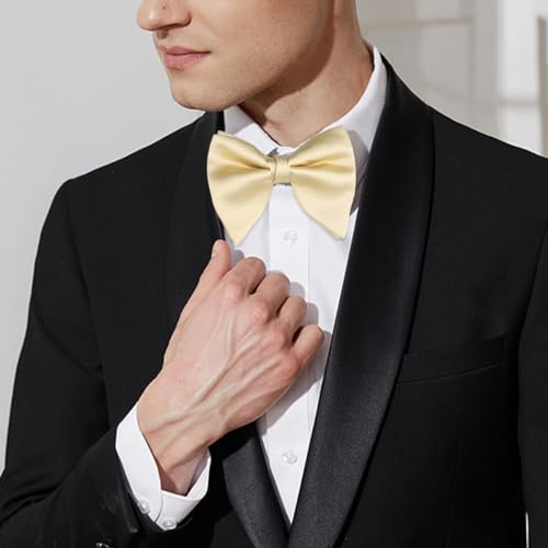 Image of Alizeal Velvet Pre-tied Adjustable Bow Tie for Men Oversize Formal Solid Tuxedo Bowtie