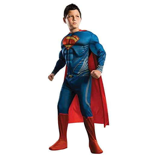 Mighty Mojo Superman Man of Steel Deluxe - Size Large Ages 12-14 Superhero Costume For Kids Licensed Halloween Costume, Cosplay, Dress Up