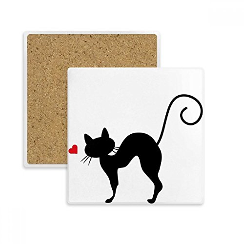 Coaster absorbant chat en cœur protège-table en pierre - 2