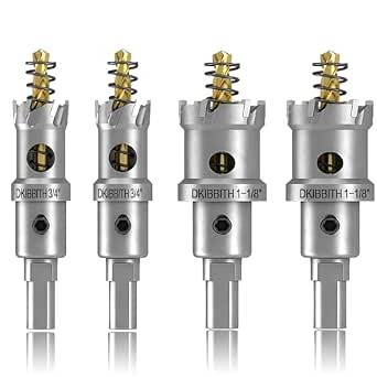 2-Piece 7/8 Inch TCT Hole Saw Set For Metal & Hard Materials - Tungsten Carbide Tip With Spring-Loaded Pilot Drill