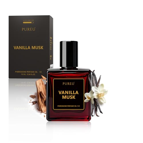 PUREU Pheromone Perfume for Woman Vanilla Musk Perfume Long Lasting Pheromones Perfumes 0.34FL OZ/10ML Roll On Travel Size Essential Pheromone Oil Fragrance Eau De Parfum Made in USA