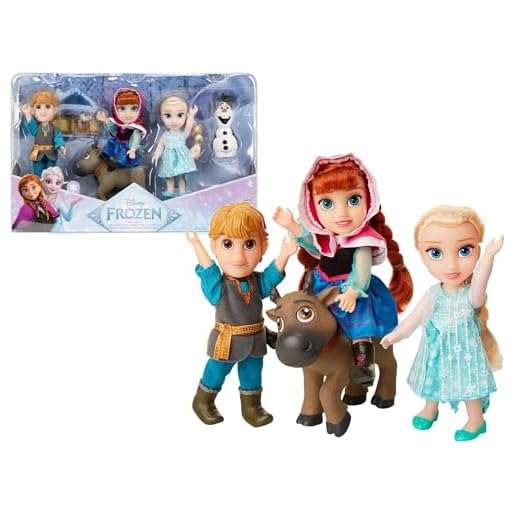 Disney Frozen Deluxe Petite Doll Gift Set - Includes Anna, Elsa, Kristoff, Sven and Olaf! Dolls are Approximately 6 inches Tall - Perfect for Any Frozen Fan!