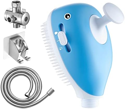 EAARSUO Kids Shower Head with Hose for Bathtub, Toddler Shower Head with 2 Modes Function, Baby Shower Head for Bath, Bath Shower Head for Kids, Bathroom Children's Handheld Shower Head (B, Blue)