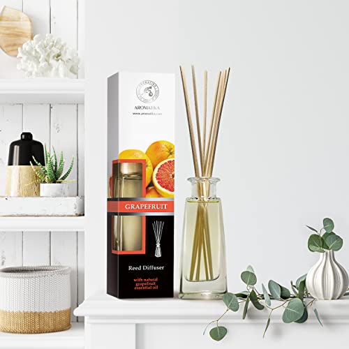 Reed Diffuser Grapefruit 3.4 Fl Oz - Room Diffuser With Grapefruit Essential Oil - Home Fragrance - Aromatherapy Air Freshener - Oil Diffuser - Scented Diffuser - Grapefruit Aroma 100Ml #TOP6