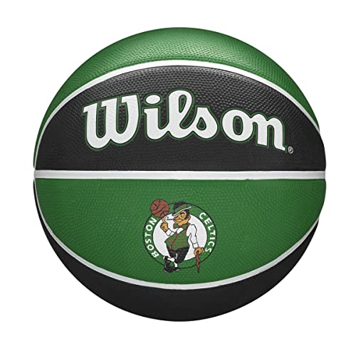 Wilson Pallone Da Basket Nba Team Tribute Bskt, Utilizzo Outdoor, Gomma, Misura 7, Verde/Nero (Boston Celtics)