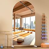 Hasipu Ganzkörperspiegel 190 x 90 cm, 360° Drehbar Standspiegel mit Rollen, Gehärtetes Glas, Gewölbter Home Gym Spiegel Tanzspiegel für Schlafzimmer Fitnessraum Yoga
