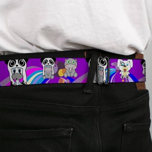 Cinturón de hebilla de seguridad tipo avión con estampado multicolor de animales panda 4