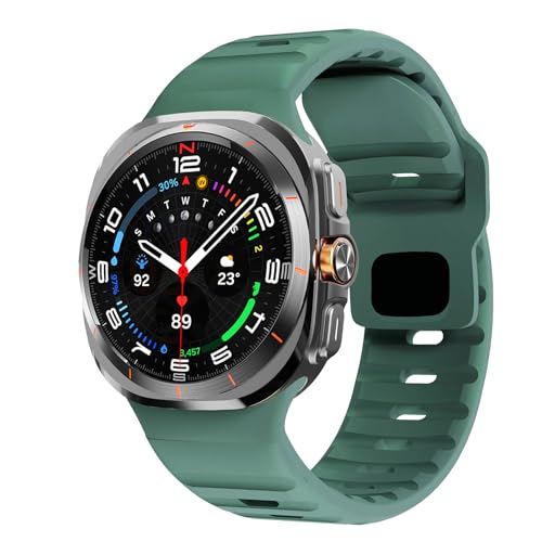 Bracelet Samsung Galaxy Watch Ultra 47mm en silicone sport vert profond et agate