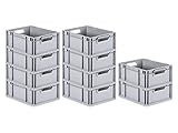 PROREGAL SuperSparSet 10x Eurobox NextGen Economy | Griffe offen |HxBxT 17x30x40cm | 16 Liter | Eurobehälter, Transportbox, Transportbehälter, Stapelbehälter