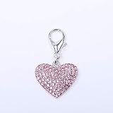 SKS PET TM Dog Cat Bling Heart Full Rhinestones Charm Pendant Pet Puppy Necklace Collar Jewelry Acce