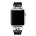 Secbolt Leather Bands Compatible Apple Watch Band 38mm 40mm iWatch Series 4, Series 3, Series 2, Series 1, Slim Replacement Wristband Strap Stainless Steel Buckle, Black
