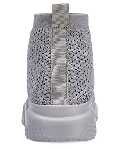 Santiro Mens Slip On Tennis Shoes Fashion High Top Sneakers Lightweight Breathable Gym Athletic Shoes Casual Sport Shoes All Grey 14 Us #TOP4