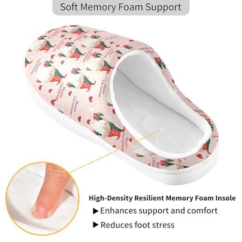 Fuzzy Memory Foam Slippers for Women/Men Gnomes Red Green Hats Pattern Fluffy Winter House Shoes Indoor and Outdoor3