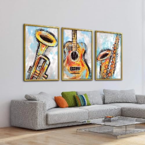 Affiche murale abstraite instruments de musique pour un salon moderne chic - 4