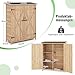 COSTWAY Gartenschrank Holz, Geräteschuppen mit Wasserfestem Asphaltdach & Abnehmbare Regale & Abschließbare Türen, Gerätehaus, Outdoor Gartenhaus für Garten, Terrasse, Rasen, 140 x 51 x 163 cm