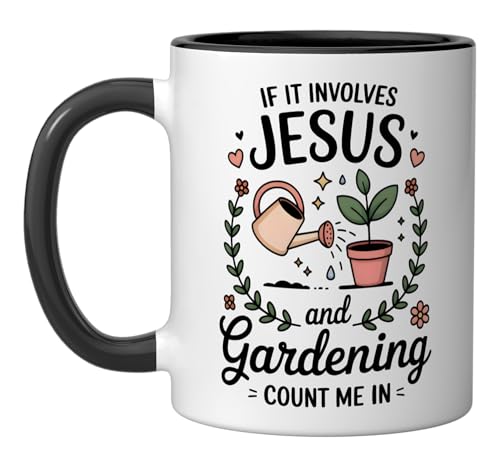 Taza de cerámica para jardinería cristiana 11 onzas miniatura 1