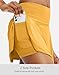 SANTINY Pleated Tennis Skirt for Women with 4 Pockets Women's High Waisted Athletic Golf Skorts Skirts for Running Casual (Yellow_S)