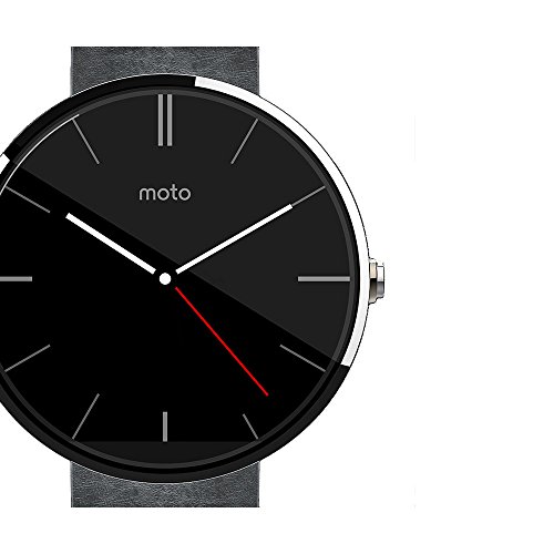 Motorola Moto 360 - Black Leather Smart Watch For Android Devices (Renewed) #TOP1