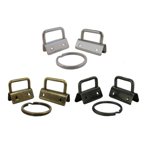 25 Key Fob Hardware with Key Rings Sets - 1