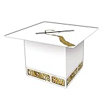 Grad Cap Card Box (white) Party Accessory  (1 count) (1/Pkg)