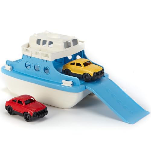 Product Image of the Green Toys Ferry Boat with Mini Cars Bathtub Toy, Blue/White, Standard