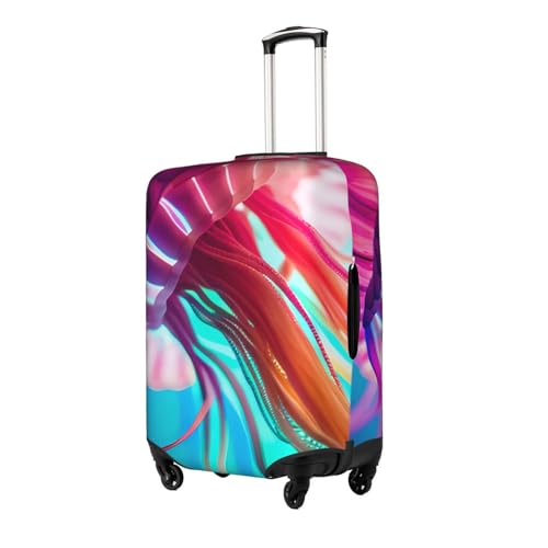 Colored Jellyfish Tsa Approved Luggage Cover For 18-32 Inch Suitcases Scratch-Resistant Stretch Luggage Cover2