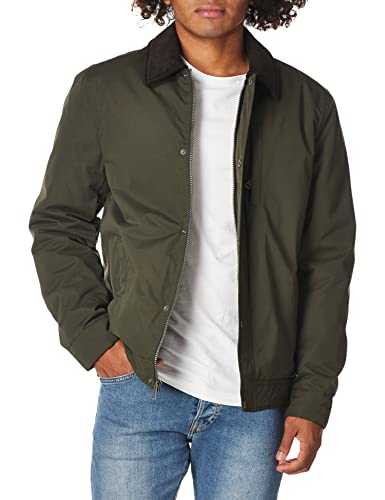 Cole Haan Signature Men City Barn Jacket With Corduroy Collar, Olive, Small #TOP17